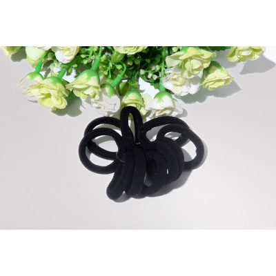 30PCS Black Elastic Nylon Towel Hair Ring Tie Line Rubber Band Rope Ponytail Holders Tool For Girls Children Women